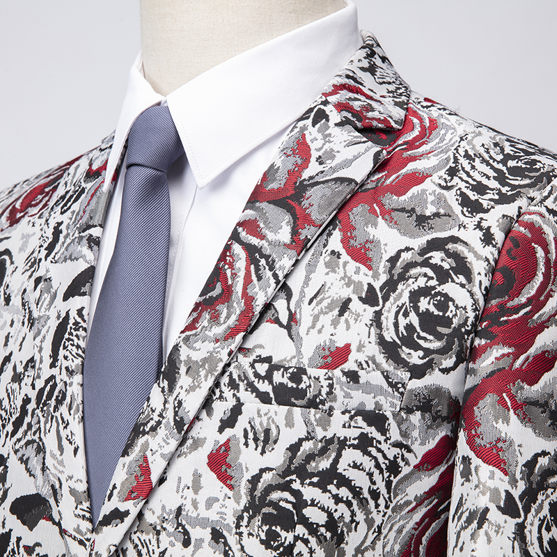 MENS BUSINESS CASUAL FLOWER SUIT SET DRESS XZ103-993 TWO PIECE SET--P220