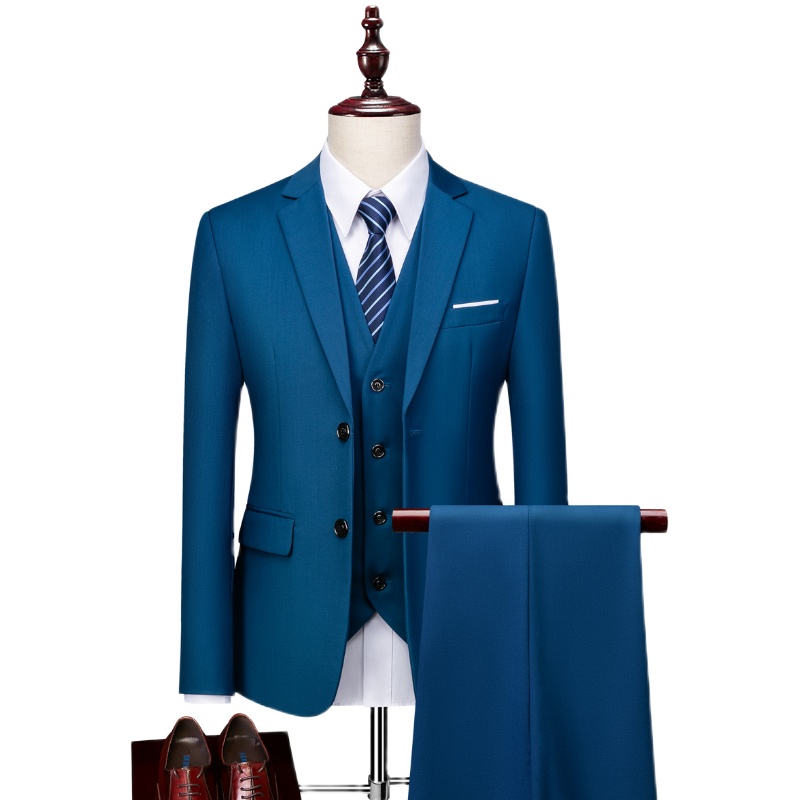 MENS BUSINESS CASUAL SUIT SUIT NAVY BLUE THREE-PIECE XZ103-533 THREE-PIECE SET-180