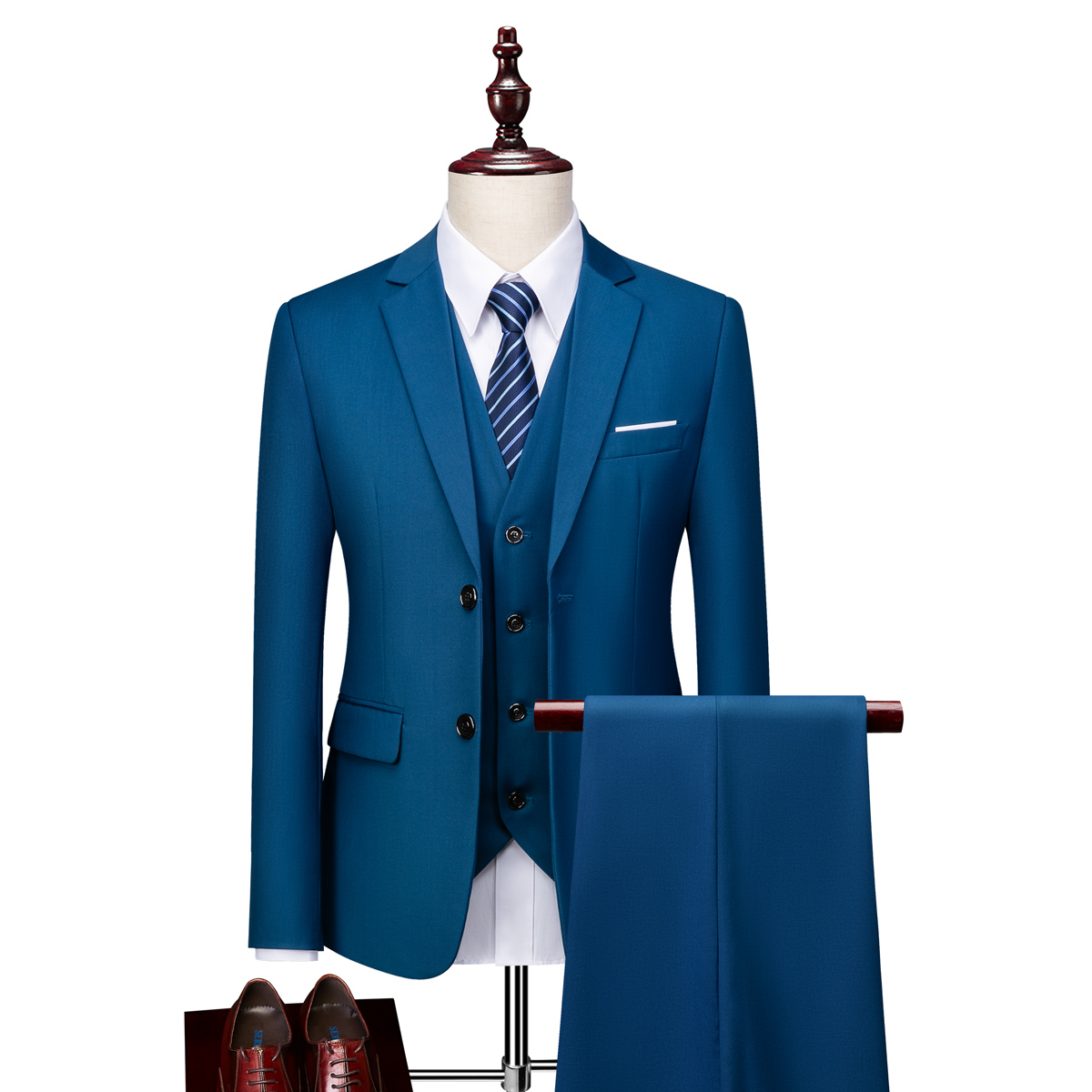MENS BUSINESS CASUAL SUIT SUIT NAVY BLUE THREE-PIECE XZ103-533 THREE-PIECE SET-180