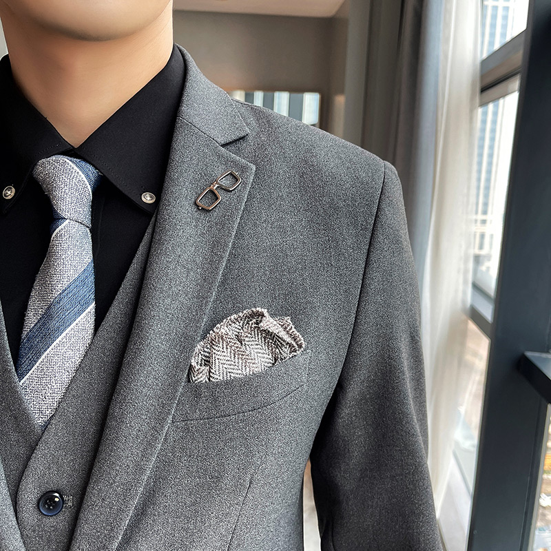 MENS BUSINESS SUIT WEDDING DRESS SUIT HANDSOME XZ103-189-P200 BLACK