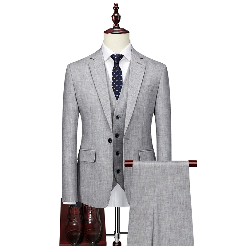MENS SUIT THREE-PIECE CASUAL BUSINESS SUIT XZ103-222-P260 THREE-PIECE SET LIGHT BLUE