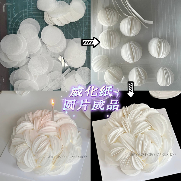 包邮网红烘焙生日蛋糕装饰威化纸圆片成品ins高级感切圆工具插件
