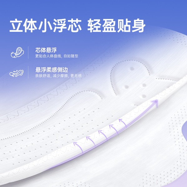 子初日夜用蚕丝姨妈巾绵柔超薄透气护垫卫生巾日用夜用多系列 — 3