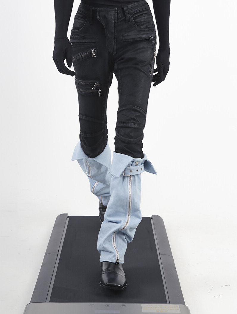 PURCHASING DENIM COTTON PU LEATHER BUCKLE LEG SLEEVE FASHIONABLE IT  PLUS POINTS STYLING