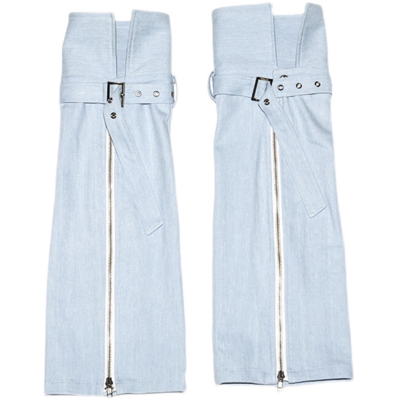 PURCHASING DENIM COTTON PU LEATHER BUCKLE LEG SLEEVE FASHIONABLE IT  PLUS POINTS STYLING