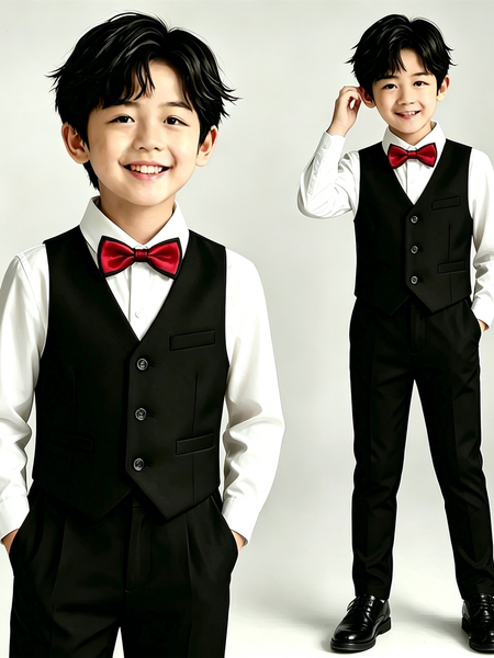 儿童礼服套装西服花童背带裤幼儿园合唱拍照表演服朗诵钢琴演出服 — 5