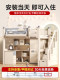 Cherry wood elevated bed sheets upper floor empty desk wardrobe children's upper and lower beds full solid wood high and low bed bunk bed
