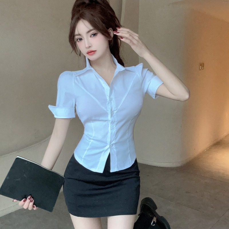 SUMMER GODDESS FAN SEXY HOTTIE PURE DESIRE SLIM SHIRT WRAP HIP SKIRT SECRETARY JK UNIFORM OL PROFESSIONAL SUIT WOMEN