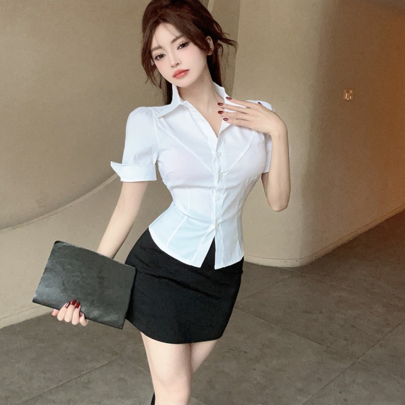 SUMMER GODDESS FAN SEXY HOTTIE PURE DESIRE SLIM SHIRT WRAP HIP SKIRT SECRETARY JK UNIFORM OL PROFESSIONAL SUIT WOMEN