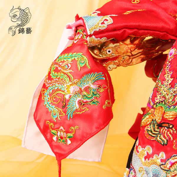 中国风妈祖神像圣母娘娘古风刺绣手帕bjd娃娃三分手绢绣凤小方巾