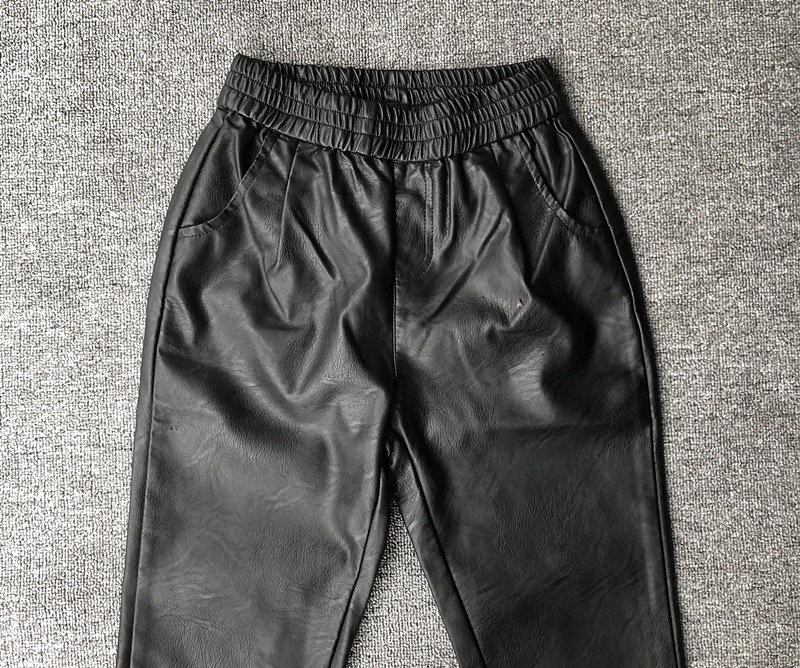 2024 봄 가을 겨울 가죽 바지 하렘 바지 여성 겉옷 슬리밍  가죽 작은 피트 패션 느슨한 9 포인트 대형 플러스 벨벳