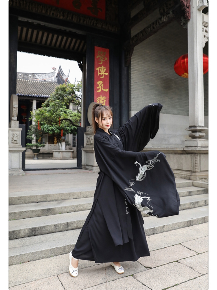 HANFU RENTAL QINGLONGAO BLACK MALE AND FEMALE COUPLES SCHOLARS KNIGHTS GAMES OPENING CEREMONY ENTRANCE COSTUME RENTAL