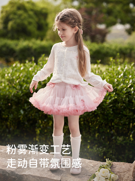 戴维贝拉女童半身裙tutu裙夏季新款儿童粉色公主裙子宝宝蓬蓬短裙 — 2