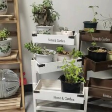 Балкон стойки 折叠伸缩花架多肉植物收纳架置物架实木植物架复古架阳台客厅花架