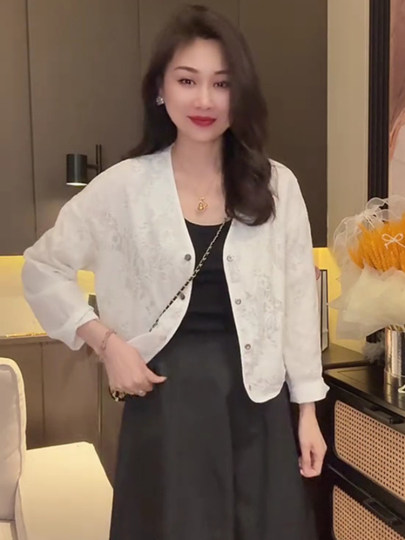 Lace double sunscreen jacket for women short summer new style small loose casual and versatile cardigan top