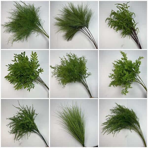 绿色仿真芦荀草龙须草森系仿真花材婚礼堂吊顶装饰假花背景插花