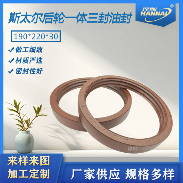 斯太尔后轮一体三封油封190*220*30送胶圈 豪沃后轮一体三封油封