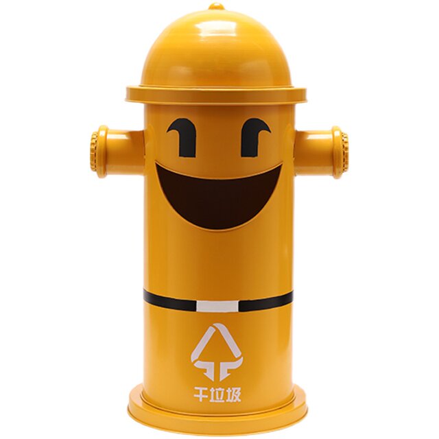 American fire hydrant cartoon classification trash can iron art kindergarten milk tea shop outdoor park retro large storage bucket
