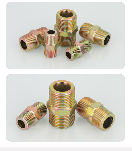 Hydraulic high-pressure oil pipe joints ink cone thread transition wire through 4 minutes 6 minutes 1 inch A-shaped mouth flat mouth
