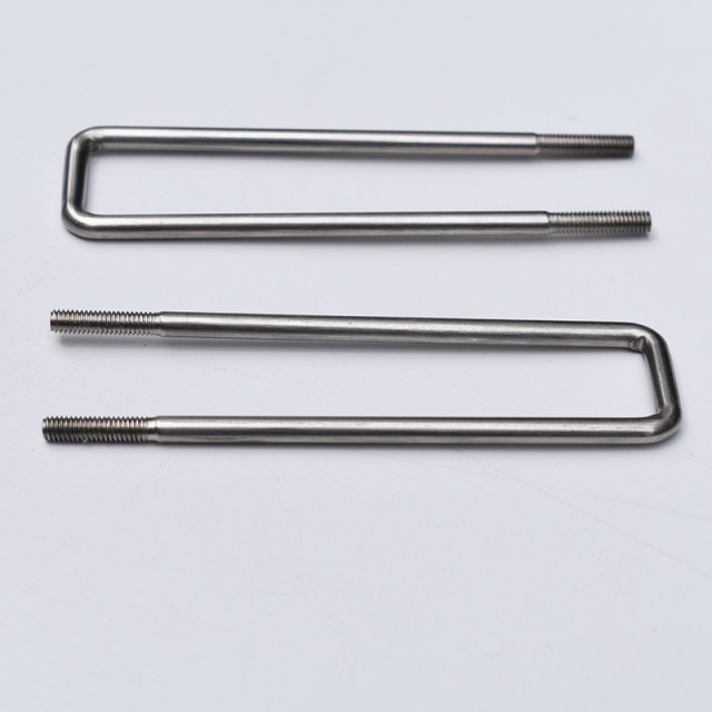 Stainless steel square card U-shaped tube clamp lengthened clip U-shaped bolts Customized u-shaped card Square card Right-angle U-shaped card