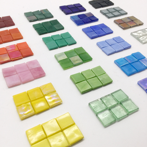 玥森活の马赛克DIY材料 冰玉玻璃 多巴胺暖色系 活动教学创意手工