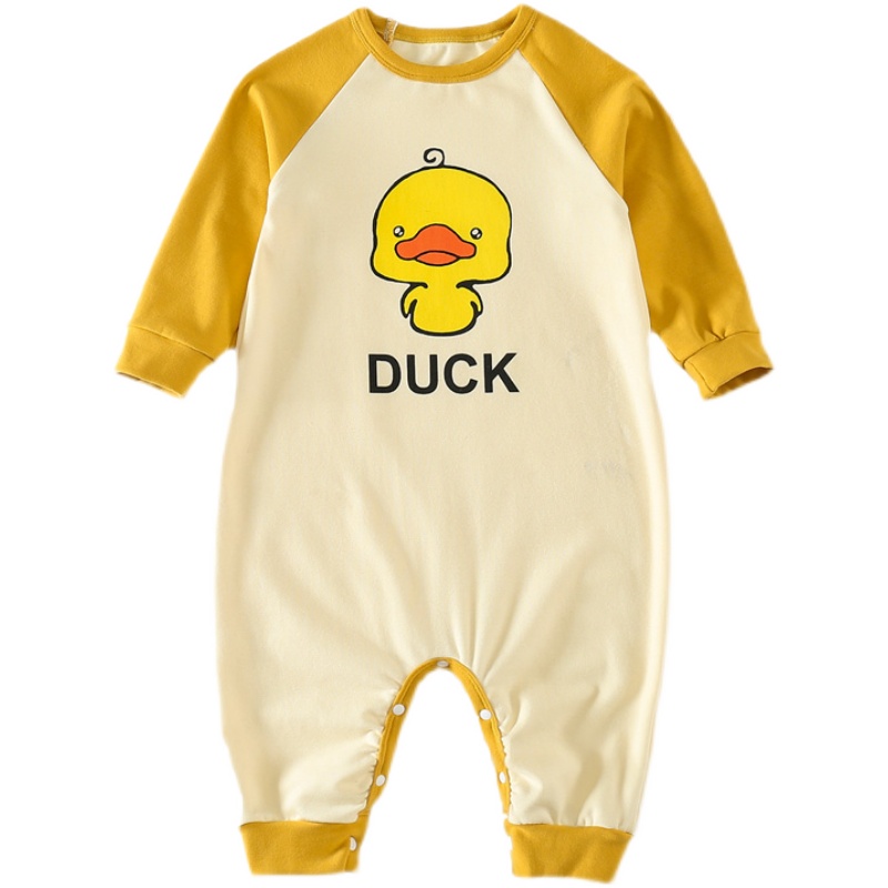 BABY ONE-PIECE PAJAMAS SPRING AND AUTUMN PURE COTTON LONG-SLEEVED CHILDRENS AUTUMN AND WINTER ROMPER ONE-PIECE SLEEPING BAG AUTUMN HOME CLOTHES WOMEN