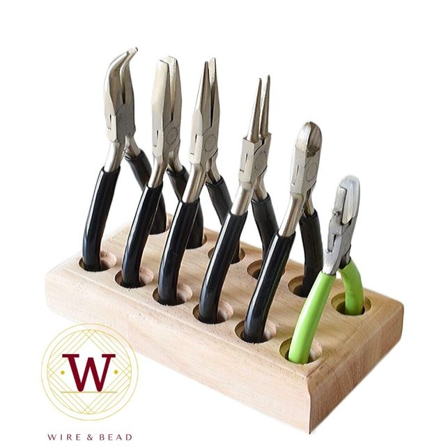 Pliers storage rack sorting box round point flat mouth nylon head pliers storage log rack handmade DIY tool desktop exhibition