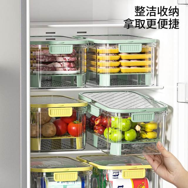 Portable fresh-keeping box outdoor camping, spring outing, picnic, food grade storage, portable mobile refrigerator, fruit bento box
