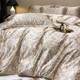 Export high-end imitation mulberry silk silk four-piece set ice-sensing silk quilt cover summer silky sheets and light luxury bedding products