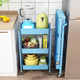 No installation folding kitchen storage rack floor-standing multi-layer vegetable basket baby supplies storage rack trolley movable