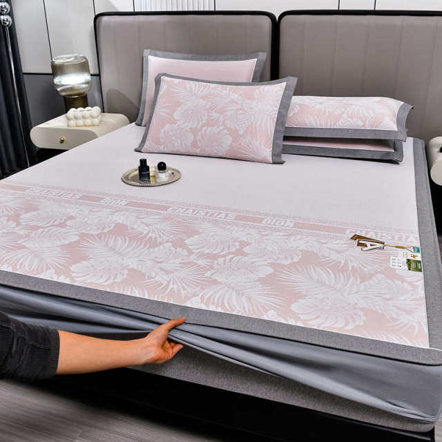 2025 new thickened ice silk cool mattress mattress three-piece set summer cool sheet summer cool mattress third-person air conditioning mat