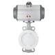 Pneumatic fluorine butterfly valve 6714-16 stainless steel clamped tetrafluoro acid and alkali corrosion resistant chemical cutting valve