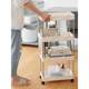 Seamless storage rack kitchen seasoning vegetable basket bathroom floor-standing gap multi-layer cart narrow-slit storage rack