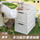 Outdoor field camping and outing car trunk multi-functional finishing box car wooden cover storage folding storage box