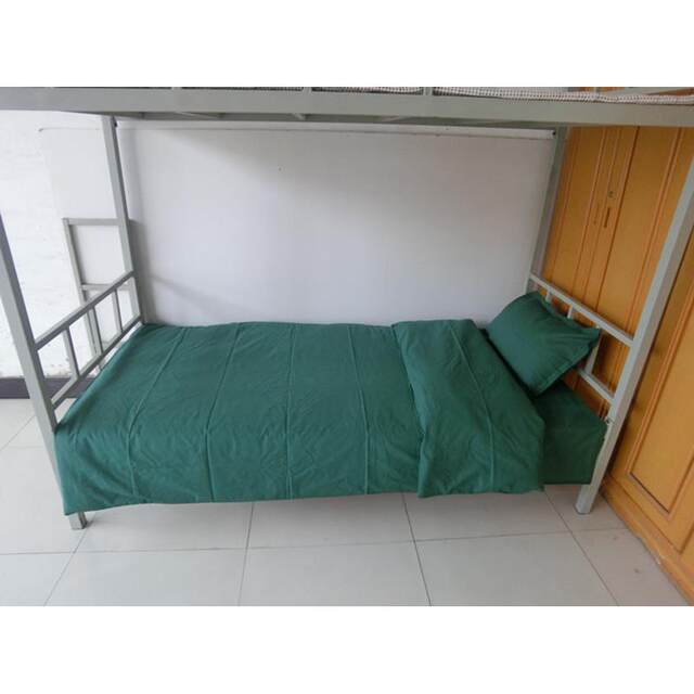 Single bedding for dormitories in student units, pure cotton olive green sheets, quilt covers, pillow covers, three-piece set