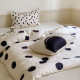 Ins style light luxury polka dots four-piece set for summer naked sleeping simple and high-end bedding cool quilt cover bed sheet 1.8