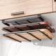 Kitchen double-layer punch-free cabinet hanging pot lid storage rack cutting board placement rack cutting board rack layer storage rack