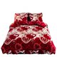 Thickened and warmth in winter, golden sable milk velvet four-piece duvet cover lace bed sheet skirt flannel coral velvet cover