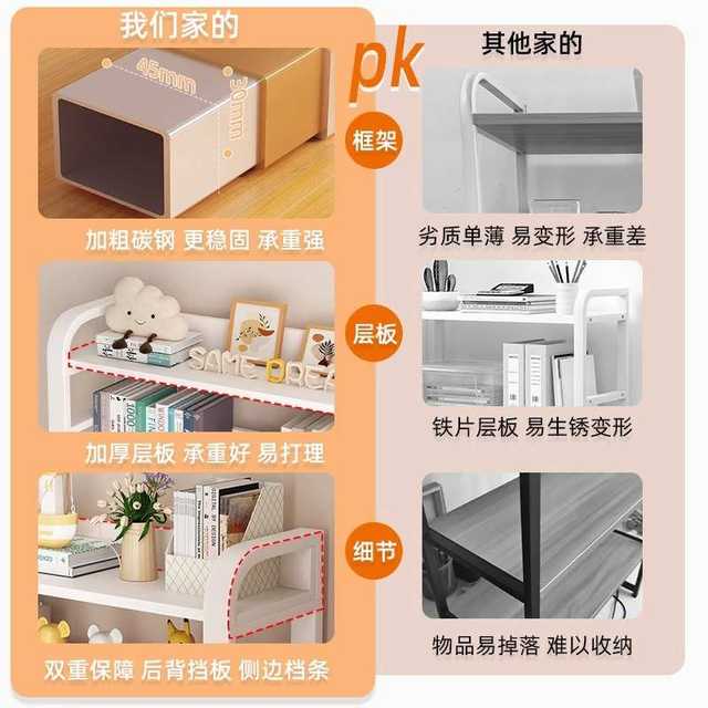 Desktop hole plate storage shelf desk multi-layer storage rack student computer office bookshelf work station desktop storage