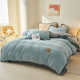 Double-sided milk velvet four-piece set thickened winter coral velvet bedding plus velvet warm flannel quilt cover bed sheet