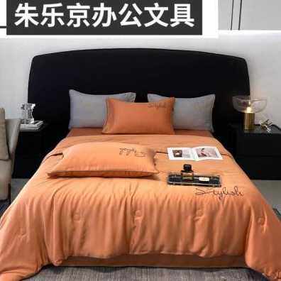 Cool water washing summer quilt sheet pillow case four-piece set double washing machine washing summer cool quilt air conditioning single quilt mountain gray