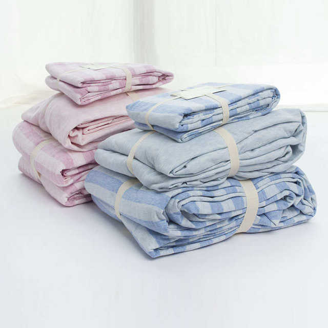 Japanese-style fine-quality Indian cotton sheets and bedding covers four-piece set student dormitory single and double simple bedding cover
