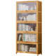 Household bookshelf storage shelf living room floor-standing log style bookcase children's picture book shelf modern simple storage cabinet against the wall
