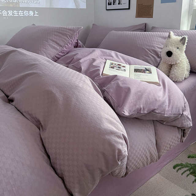 Light luxury high-end 160-pin long velvet cotton four-piece set full cotton sheet quilt cover pure cotton simple bedding 4