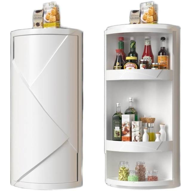 Rotating storage rack for kitchen special triangle seasoning rack storage wall hanging type storage rack with cabinet door corner storage rack