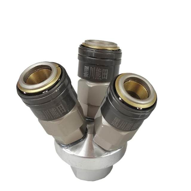 C-type pneumatic quick connector self-locking round three-way air compressor air pump air pipe tool two-way hose male and female quick insertion