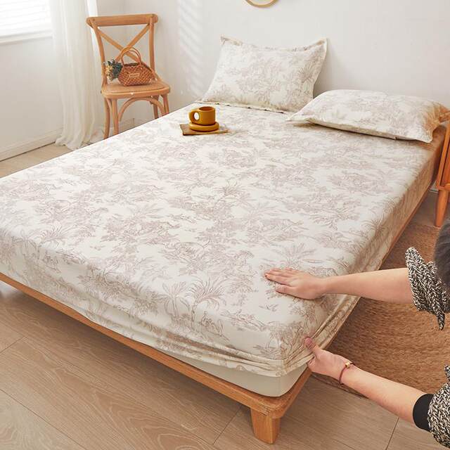 Single-piece wash cotton linen bed cover 2024 new bed sheet Simmons mattress dust protection case full-inclusive anti-slip