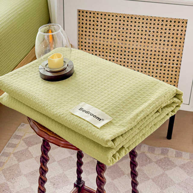 Class A mother and baby waffle skin-friendly wash cotton bed sheet single piece sleeping tatami single bed single pillowcase three-piece set