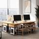 Office negotiation table and chair combination simple modern long strip solid wood work desk staff reception meeting computer desk