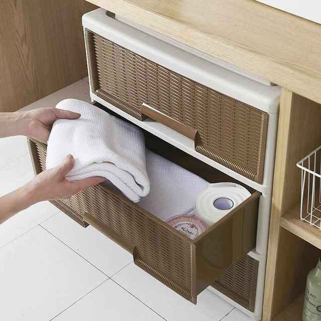 Japanese storage cabinet household cabinet installation-free living room storage drawer cabinet bedside table multi-layer plastic storage box